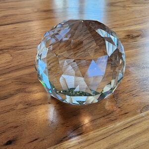 Faceted Clear Crystal Glass Prism Sculpture Suncatcher Paperweight 2 lb 9.8 oz